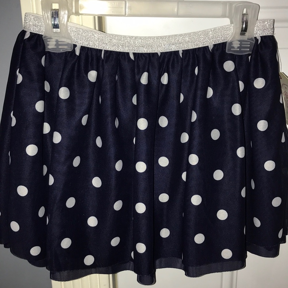 Girl’s Polka Dot Sheer Navy/White Skirt